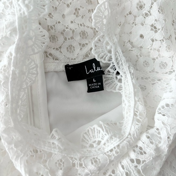 NWOT Lulus Remarkable White Lace Dress Large - Picture 4 of 8
